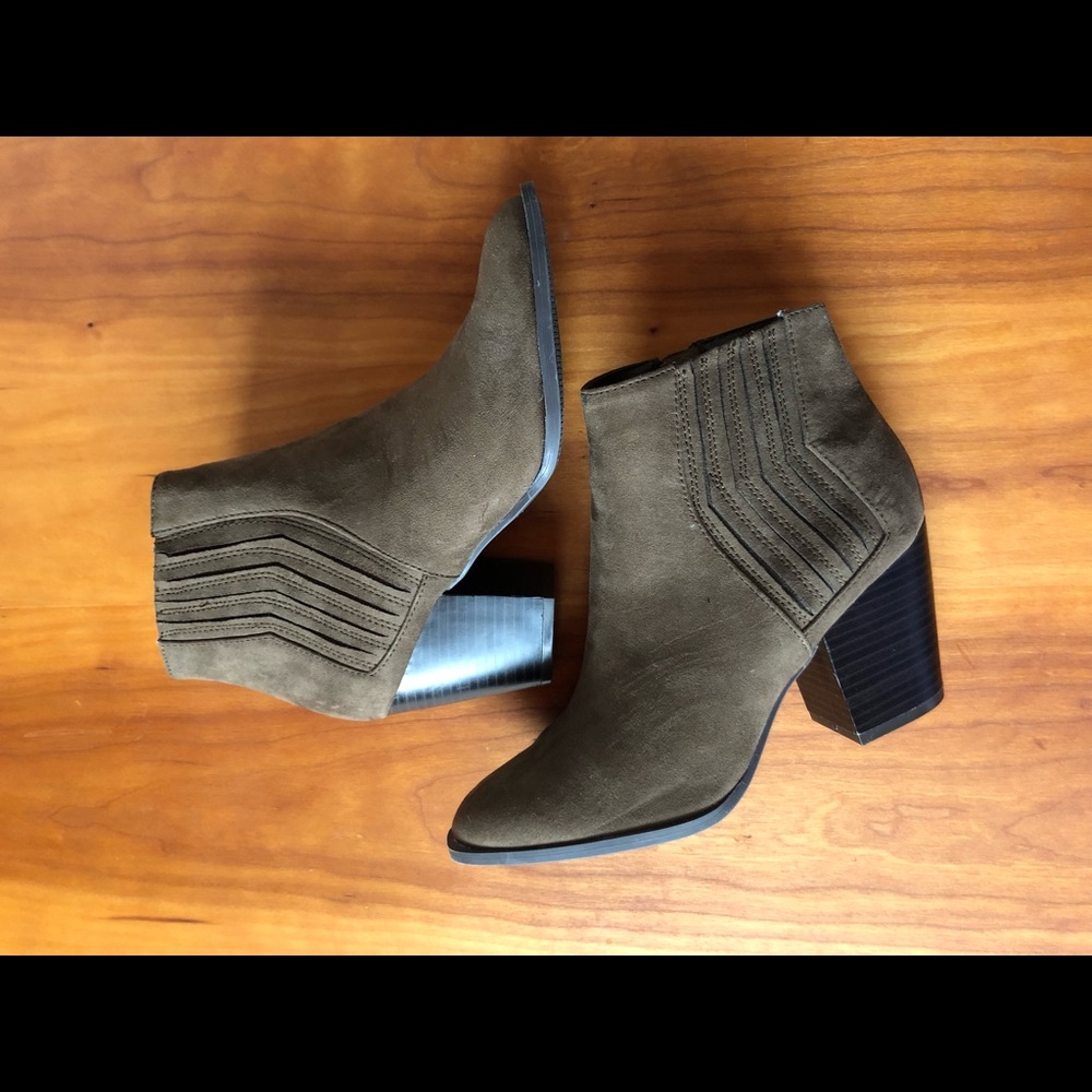 dark olive green booties